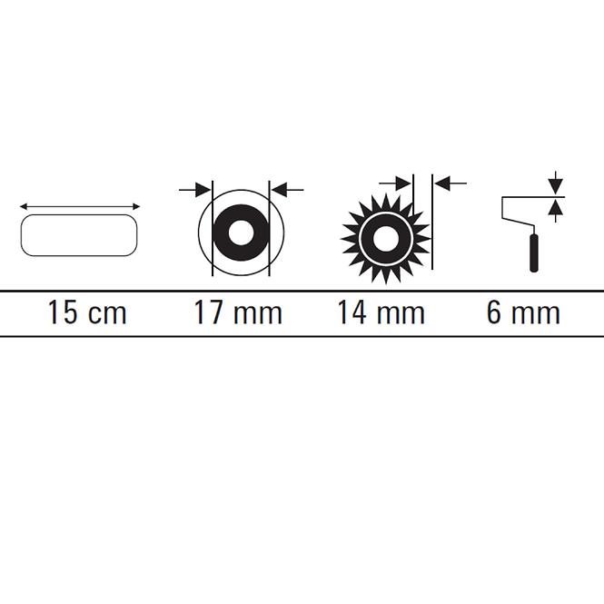 Valjak sa sintetičkim vlaknima 15 cm x 2 Motive