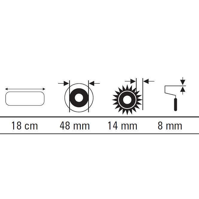 Valjak sa sintetičkim vlaknima 18 cm Motive
