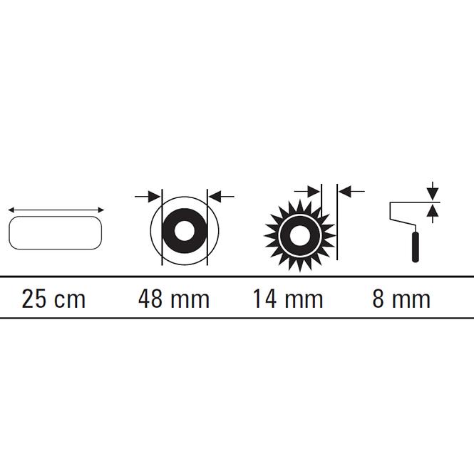 Valjak sa sintetičkim vlaknima 25 cm Motive