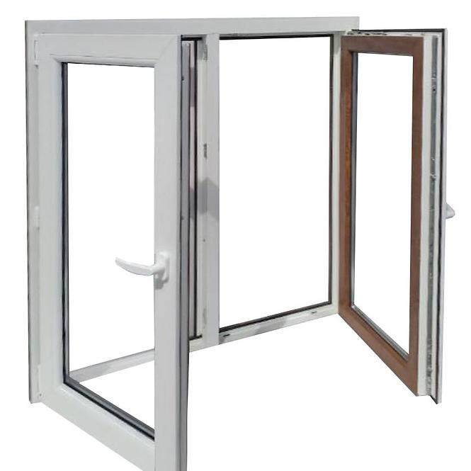 Dvokrilni prozor 116,5x113,5cm/simetrični/bijeli/zlatni hrast