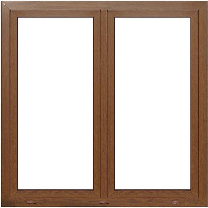 Dvokrilni prozor 116,5x113,5cm/simetrični/bijeli/zlatni hrast