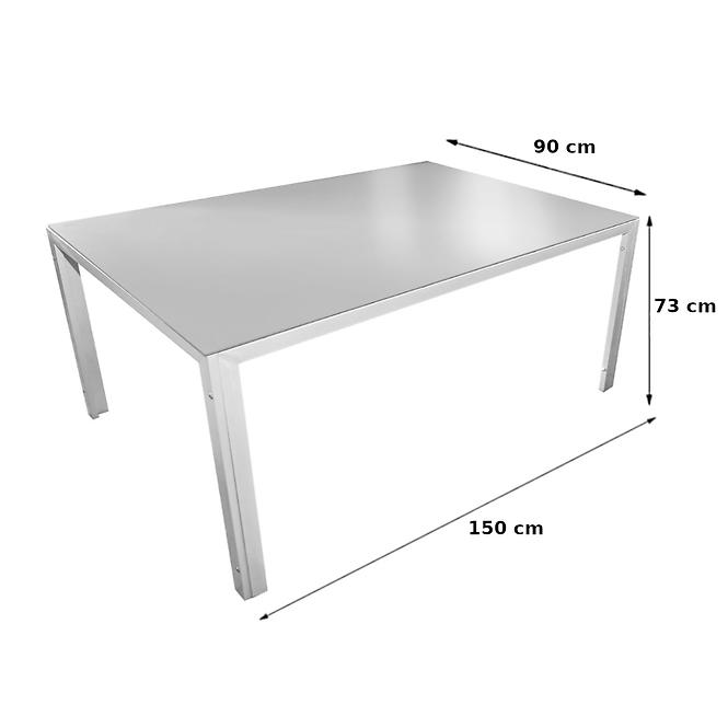 Stakleni stol Bergen 73x150x90 cm sivi