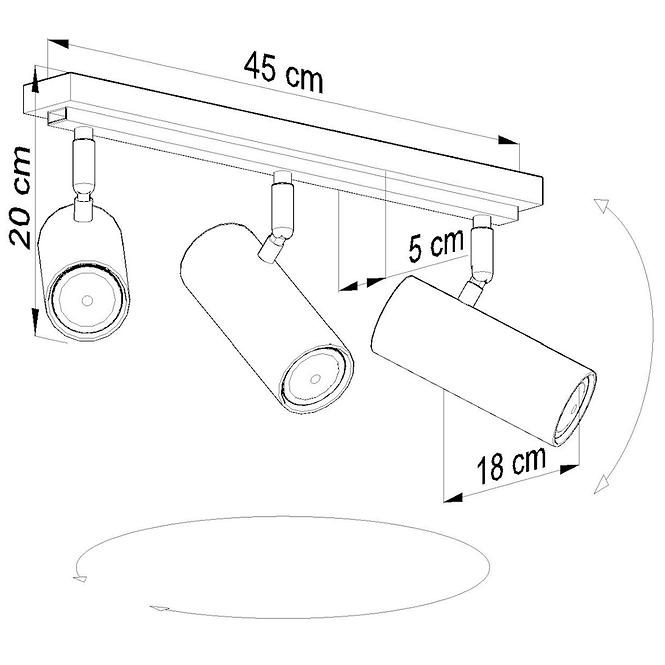 SVJETLO INDIANA 3 CRNA-501