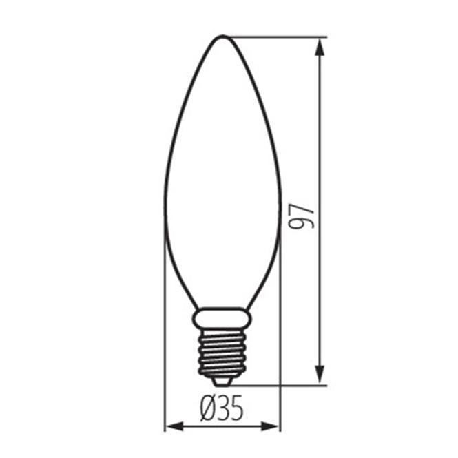 Žarulja LED EM 6W C35 E14 2700K