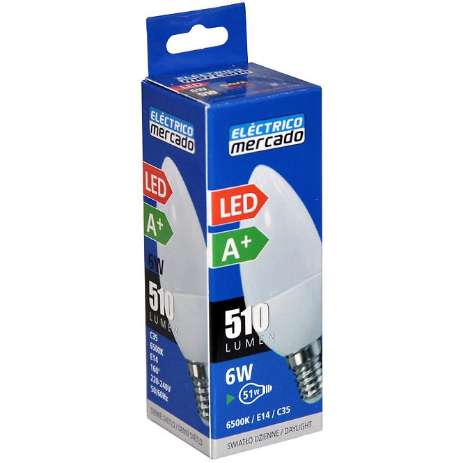 LED ŽARULJA EM 6W C35 E14 6500K