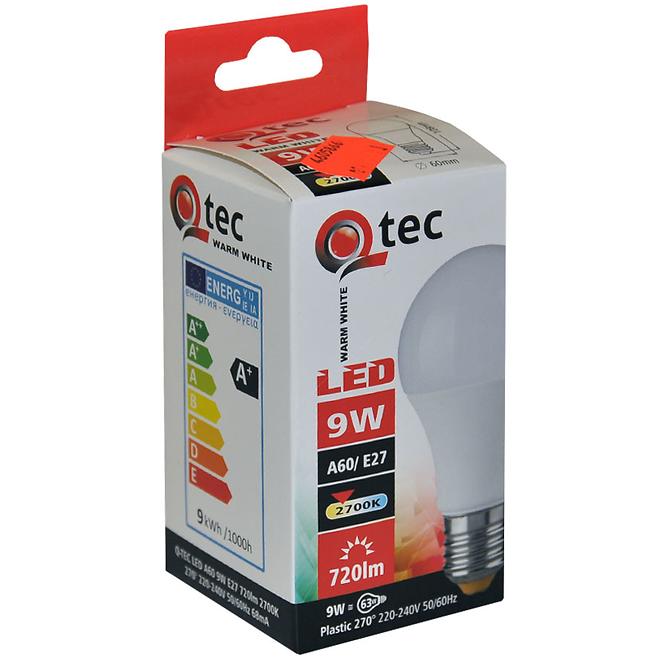 LED Žarulja QTEC A60 9W E27 2700K