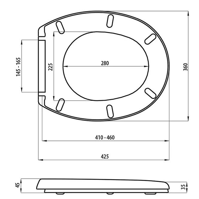 WC DASKA DUROPLAST KASKADA-BIS MONTIRATI METAL.