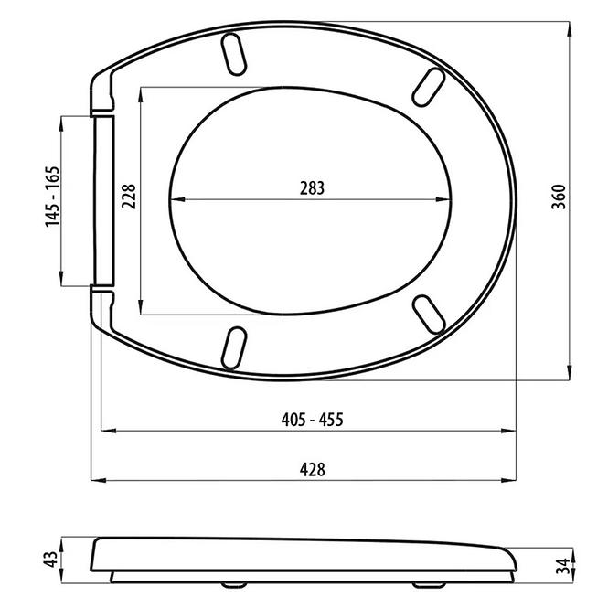 WC DASKA KASKADA 010/AM METALNI NOSAČ