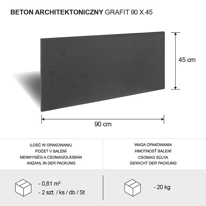 Arhitektonski Beton 90 x 45 x 1,5 Grafit