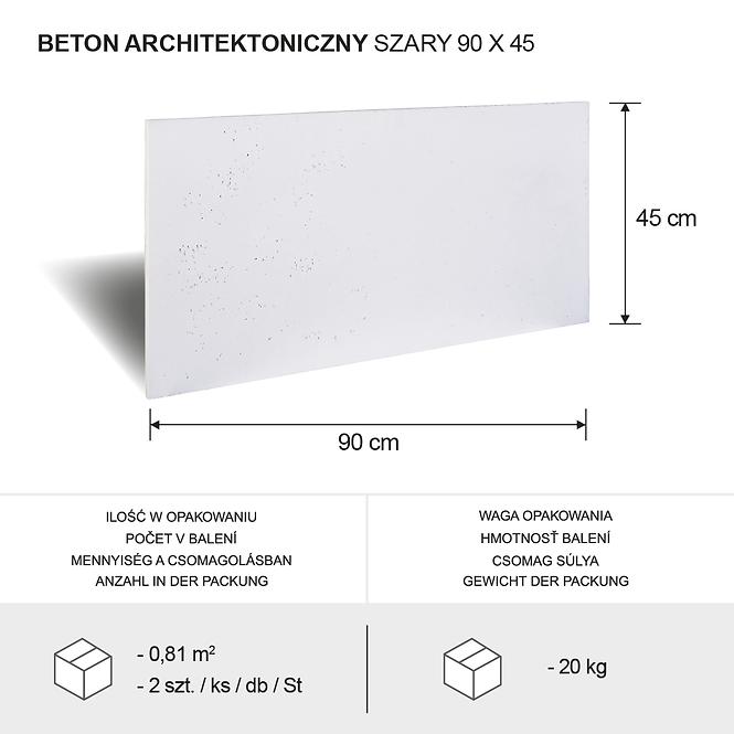 Arhitektonski Beton 90 x 45 x 1,5 Siva