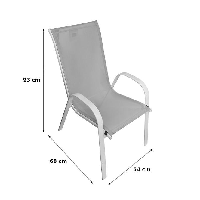 Vrtni set Bergen stakleni stol + 6 stolica siva