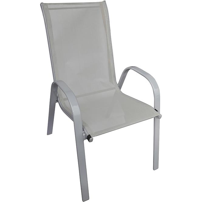 Vrtni set Bergen stakleni stol + 6 stolica siva