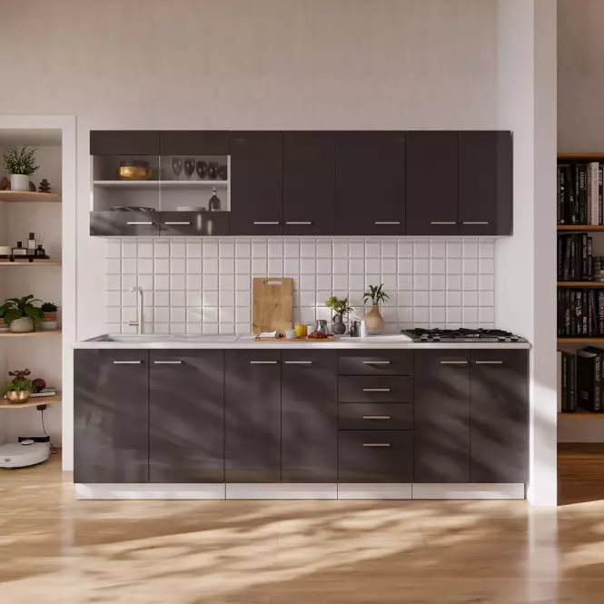 Kuhinjski ormar SONIA  u sivom sjaju 40DK-202 2F