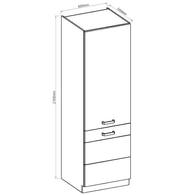 Kuhinjski ormar ARTISAN bijeli sjaj 60DK-210 2F