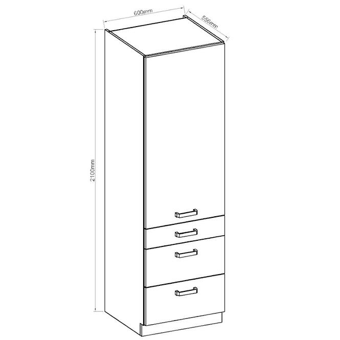 Kuhinjski ormar ARTISAN bijeli sjaj 60DKS-210 3S 1F