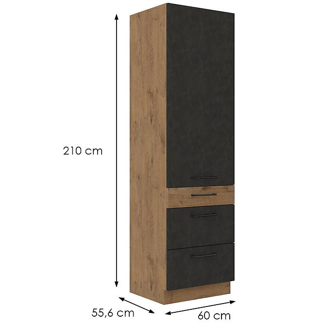 Kuhinjski ormar VIGO grafit mat 60DKS-210 3S 1F