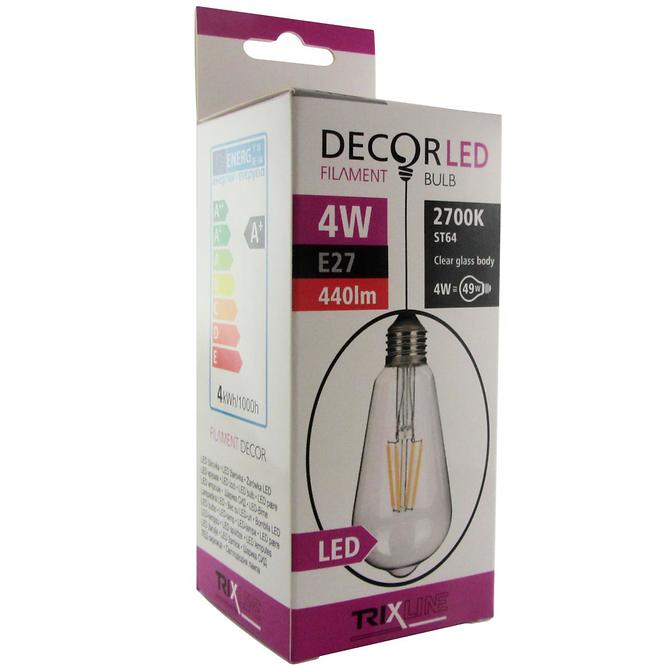 Žarulja LED 4W E27 Decor Filament ST64 2700K