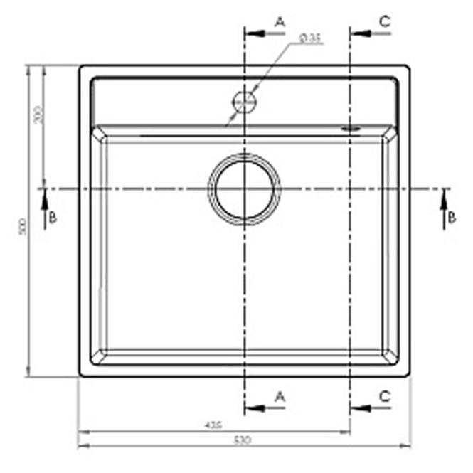 Sudoper camea 500x530 carbon