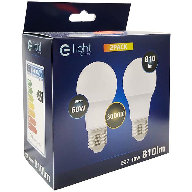 LED ŽARULJA 2PACK A60 E27 10W 3000K