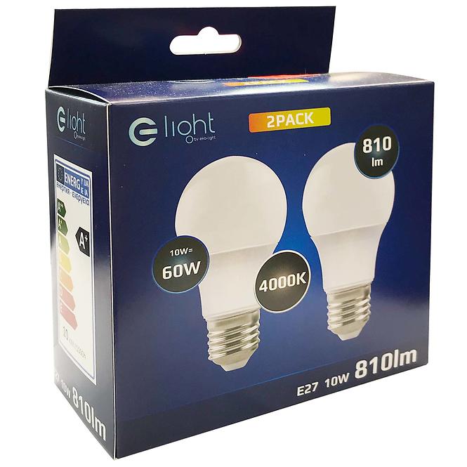 LED ŽARULJA 2PACK A60 E27 10W 4000K