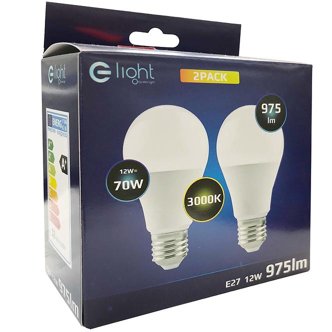 LED ŽARULJA 2PACK A60 E27 12W 3000K