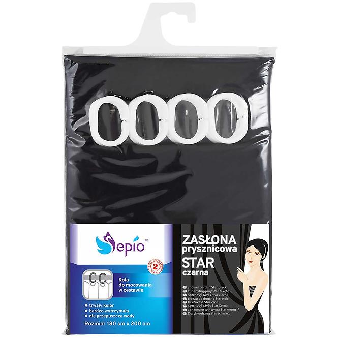 Tuš zavjesa Star 180x200 crna