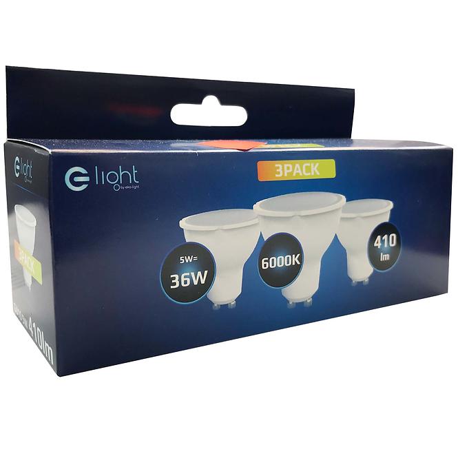 Žárovka LED 3PACK GU10 5W 6000K