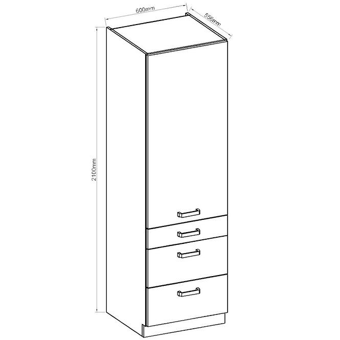 Kuhinjski ormar ARTISAN kremasto sjajilo 60DKS-210 3S 1F