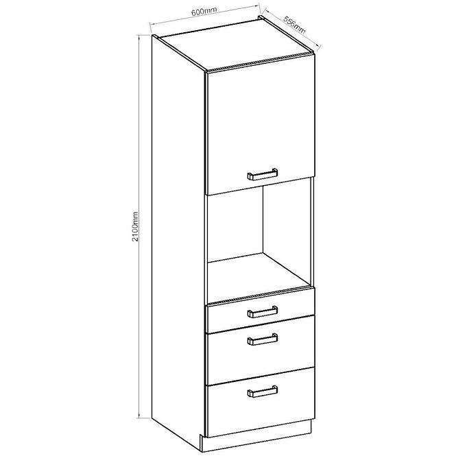 Kuhinjski ormar ARTISAN kremasto sjajilo 60DPS-210 3S 1F