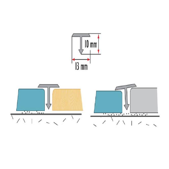 Podni profil T13 1,0m polirani aluminij