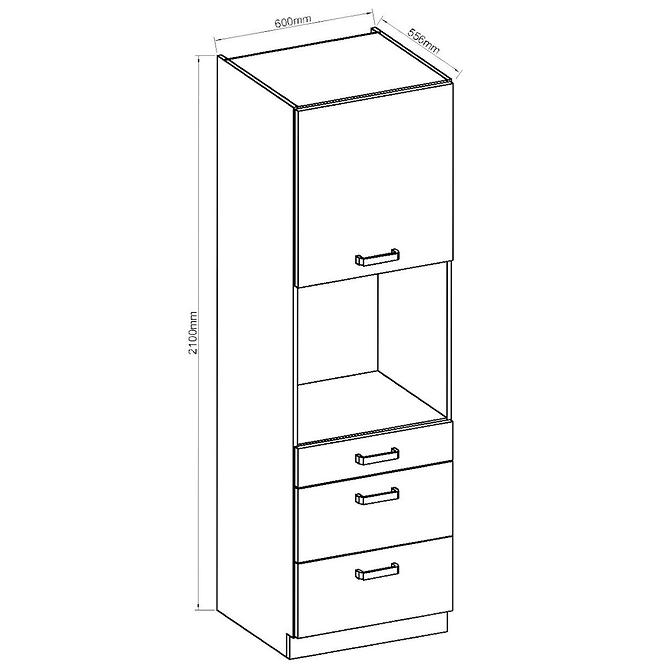 Kuhinjski ormar Artisan cappuccino sjajilo 60DPS-210 3S 1F