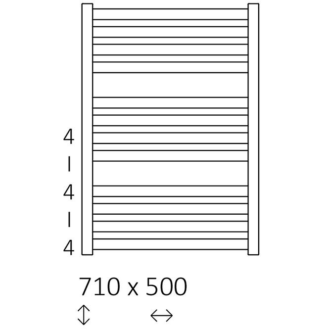Kupaonski električni radijator MM05 + GRIJAČ ONE 12/47 710X500 300W