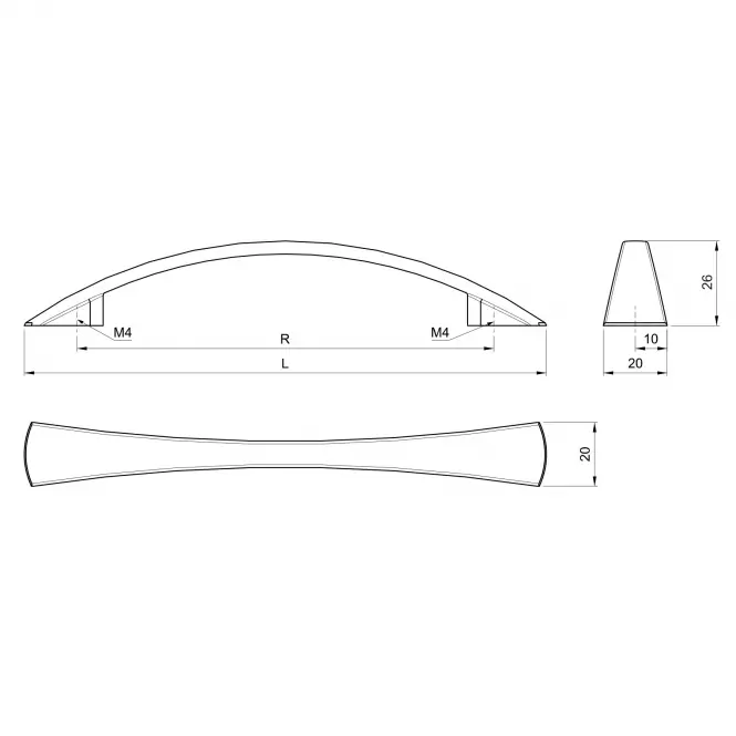 Ručka A024-128-UN90/saten