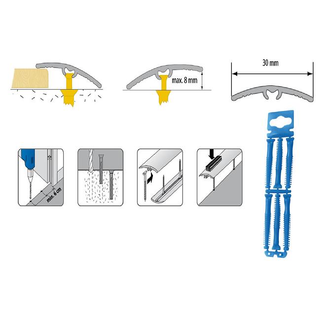 Podni profil LW 30 PVC 0,9m Seoski hrast