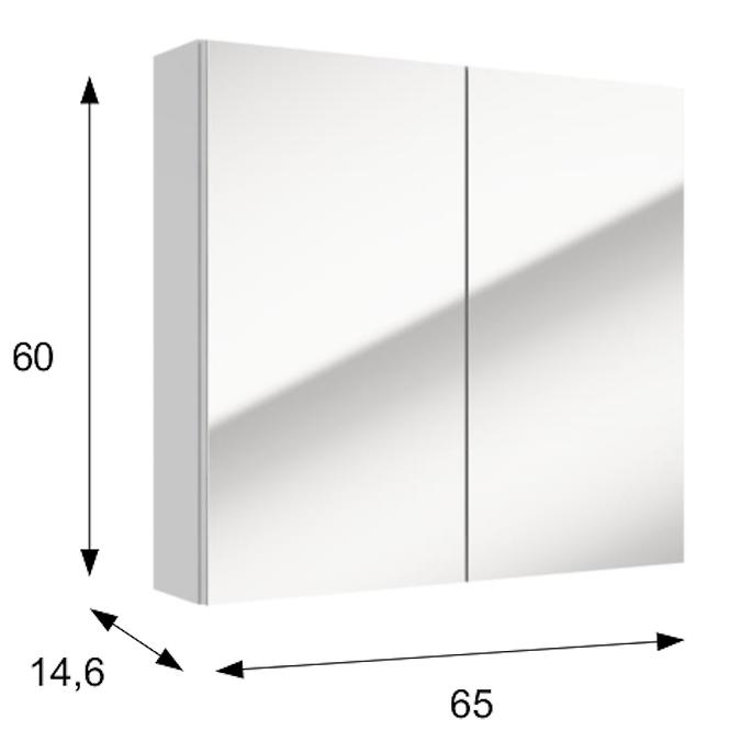 Ormarić s ogledalom Salsa E65 2 vrata, bijeli