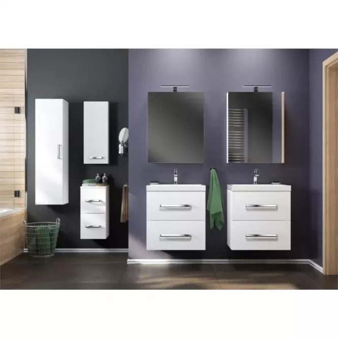 Kupaonski ormarić Loreto D70, 2 ladice, bijeli,2