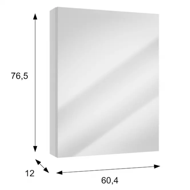 Viseći ormarić s ogledalom Loreto 60 bijela,4