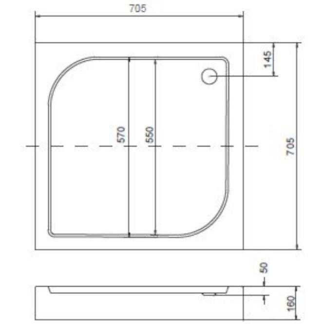 KVADRATNA TUS KADA 70X70