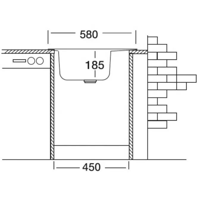 Ugradbeni sudoper triton ex-196 50x58 1korito+sifon,3