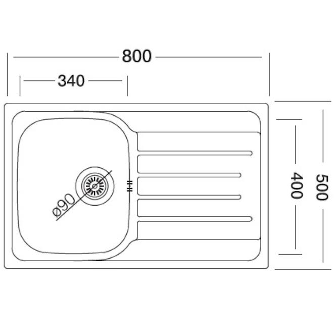 Sudoper ec338+sifon 500/800