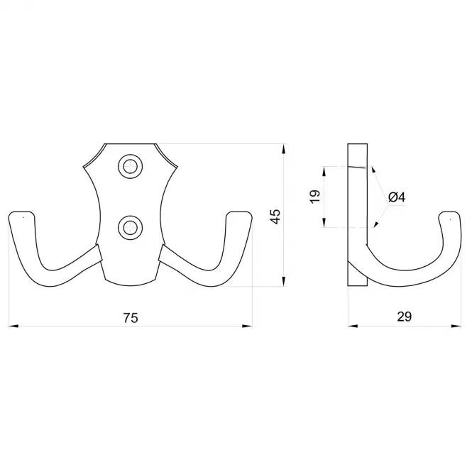 Vješalica W004 patinirani mesing,2