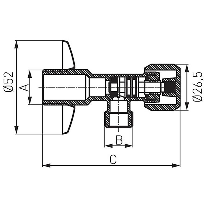 Ventil za vodu kutak 1/2 ˝x1/2˝