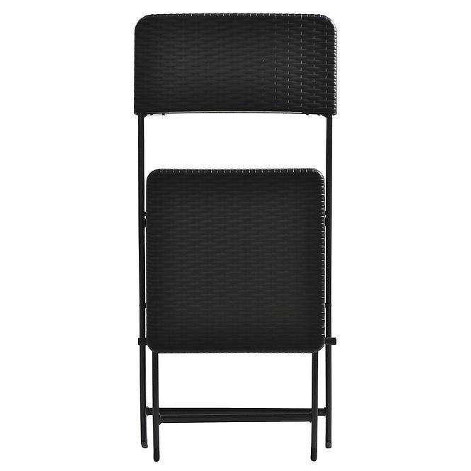 Balkonski set stol + 2 stolice crna