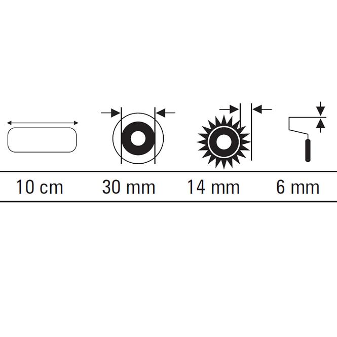 Valjak sa sintetičkim vlaknima midi 10 cm x 2 Motive