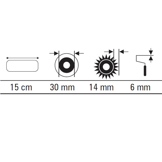 Valjak sa sintetičkim vlaknima midi 15 cm x 2 Motive