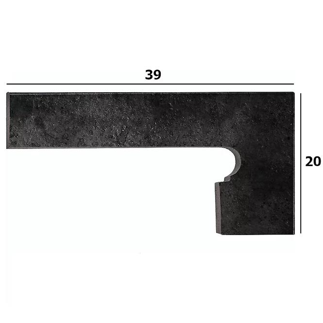 Cokl za stepenice Zanq Orion antracite desni 39/20