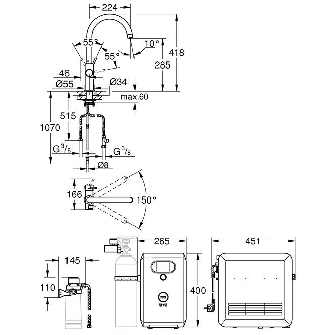 Grohe blue profesional slavina za sudoper s filterom