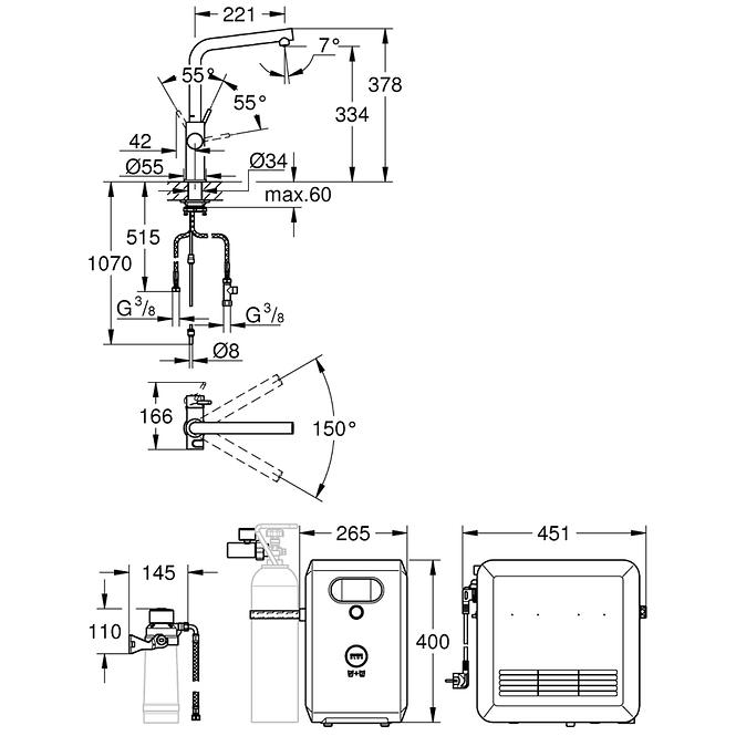 Grohe blue profesional slavina za sudoper s filterom