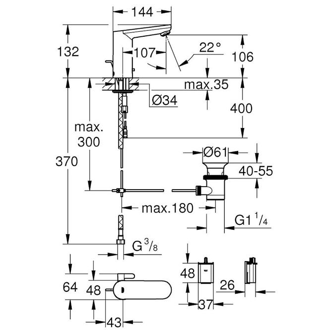 Infracrvena elektronička slavina za umivaonik Eurosmart Cosmopolitan