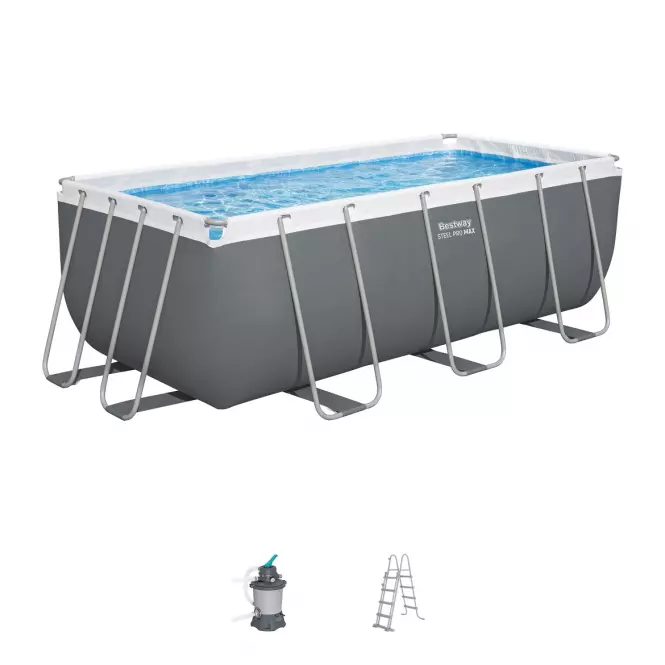 Bazen s metalnom konstrukcijom i pumpom, Power Steel, pravokutni, 404 x 201 x 100 cm, 56442